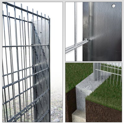 Gabionový plot ELEGANT, pozinkovaný, zapuštěný