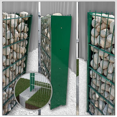 Gabionový plot ELEGANT, pozinkovaný, zelený, zapuštěný