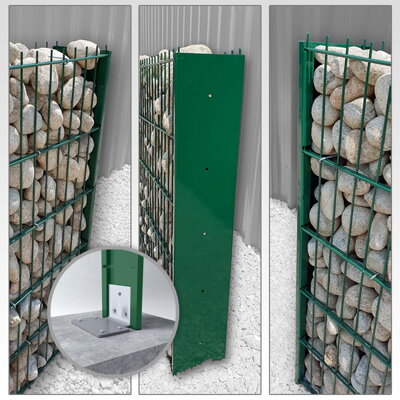 Gabionový plot ELEGANT, pozinkovaný, zelený, na zídku