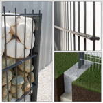 Gabionový plot ELEGANT, pozinkovaný, antracit, zapuštěný