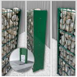 Gabionový plot ELEGANT, pozinkovaný, zelený, na zídku